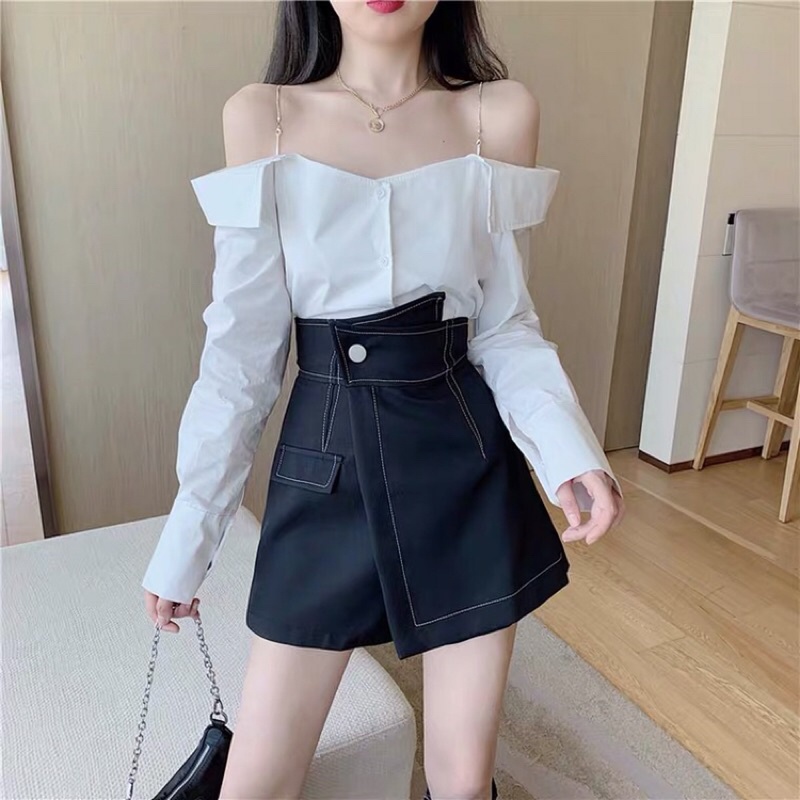 Chân Váy Lưng Cao HER SHOP Chữ A Ngắn, Chân Váy Xẻ Tà Phong Cách Năng Động Qv02 | BigBuy360 - bigbuy360.vn