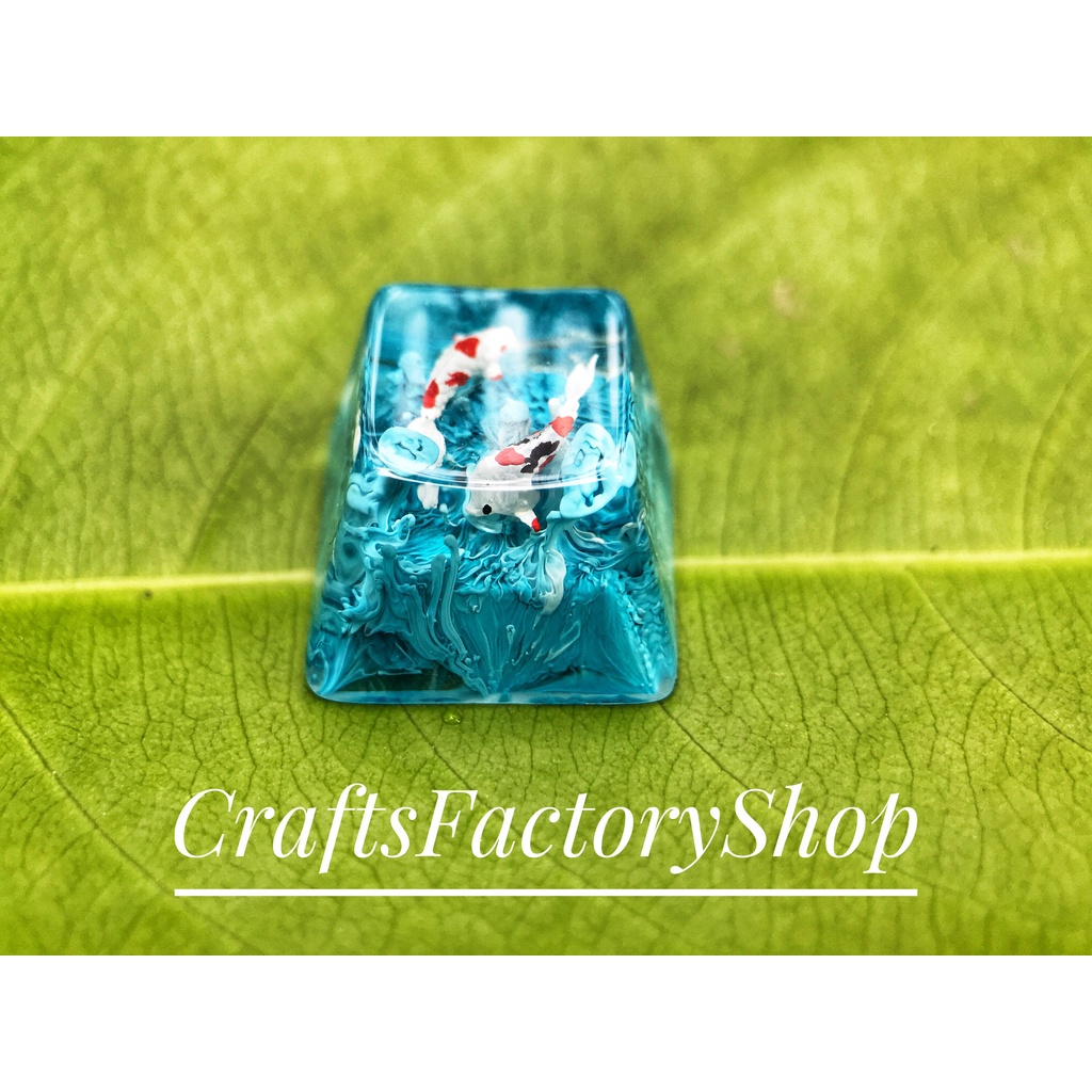 Keycap Lẻ Resin Nút Bàn Phím Cơ Cá Koi R1 Profile OEM 1u