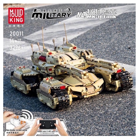 Đồ chơi xếp hình Mould King 20011 Xe tăng sa mạc có điều khiển có 3296pcs