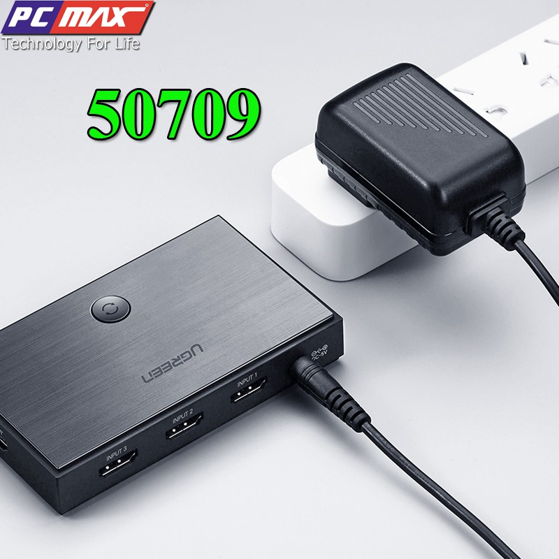 Bộ gộp HDMI 2.0 3 in 1 out hỗ trợ 4Kx2K/60Hz Ugreen 50709 - Hàng Chính Hãng