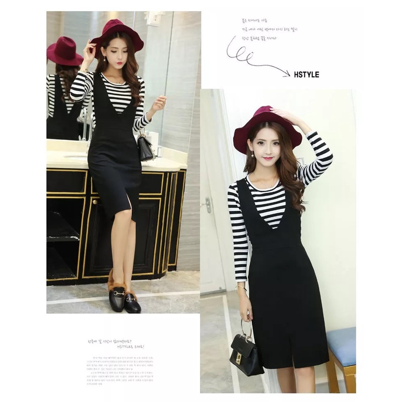 Đầm Yếm Thời Trang,  Vải Umi Hàn Dày đẹp Không bai Gião, Có bigsize 65KG, Mũm Mĩm Store