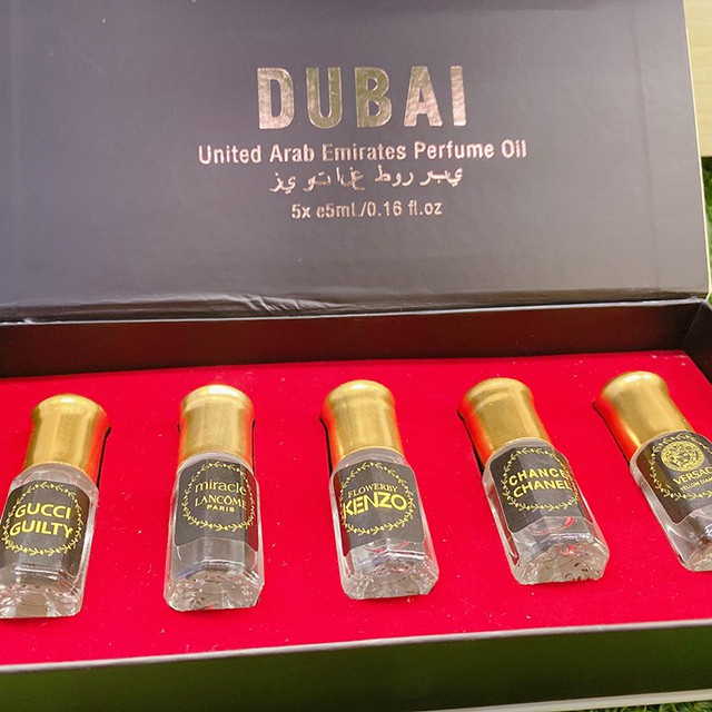 Set 5 Chai Tinh Dầu Nước Hoa Dubai Mini Dành Cho Cả Nam Và Nữ
