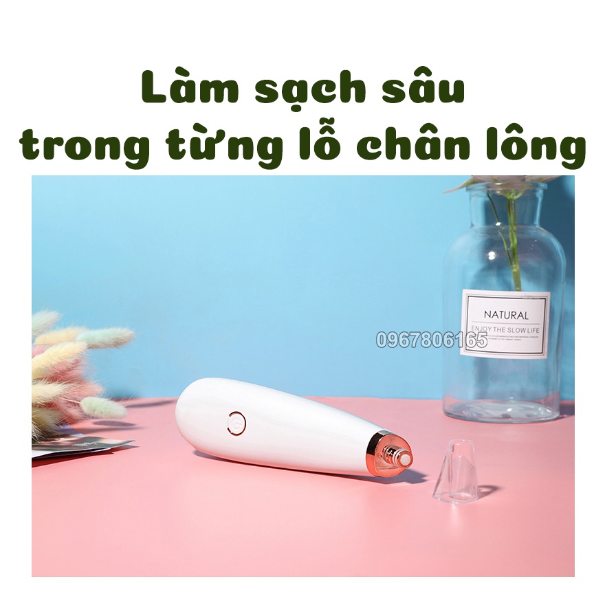 Máy Hút Mụn Cầm Tay Cao Cấp Black Head 2 Nấc Full 3 Đầu