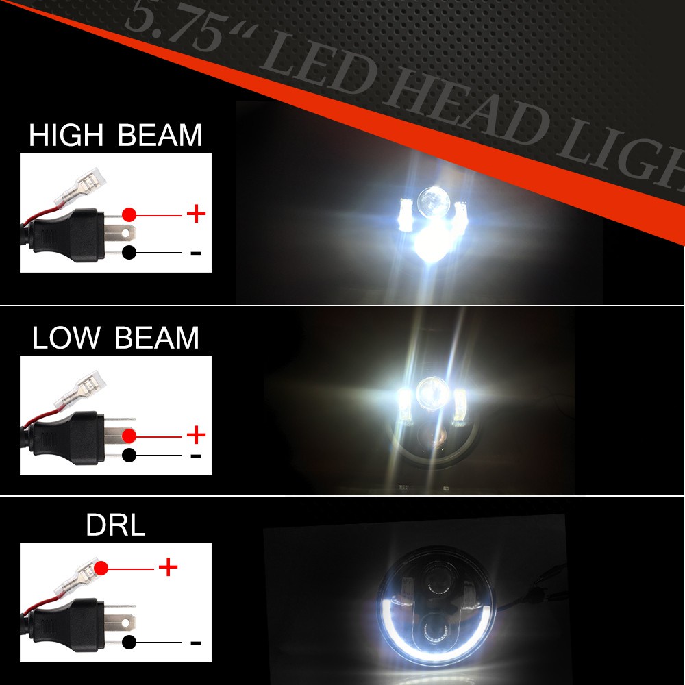 UNI-SHINE 5 3/4 &quot;5,75 Halo Máy chiếu tròn Đèn pha LED Đầu chùm kín