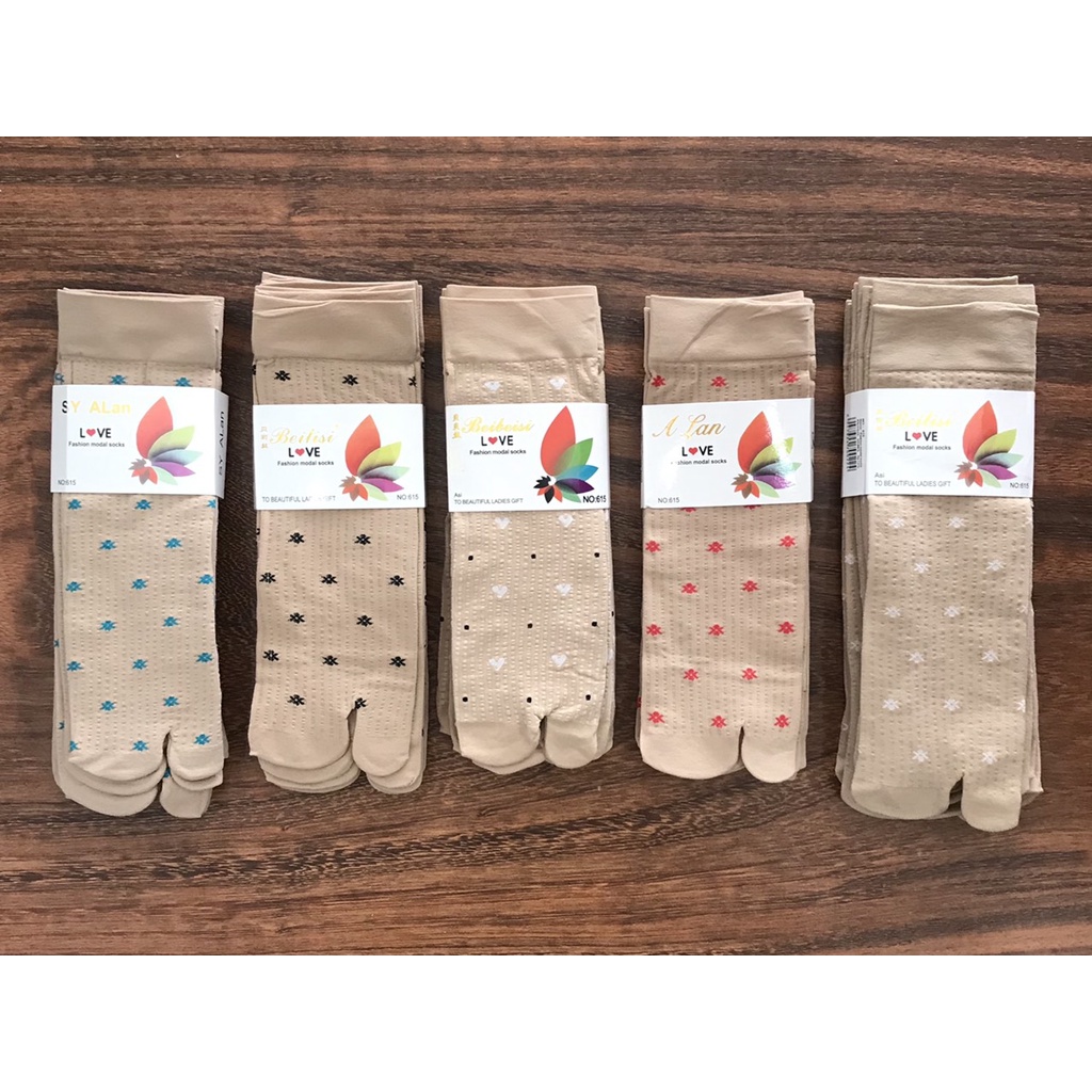 [HCM]Combo 5 hoặc 10 đôi vớ da nữ  họa tiết bông nhiều màu lựa chọn  thun dày cotton 100% co giãn tốt  thương hiệu ALAN