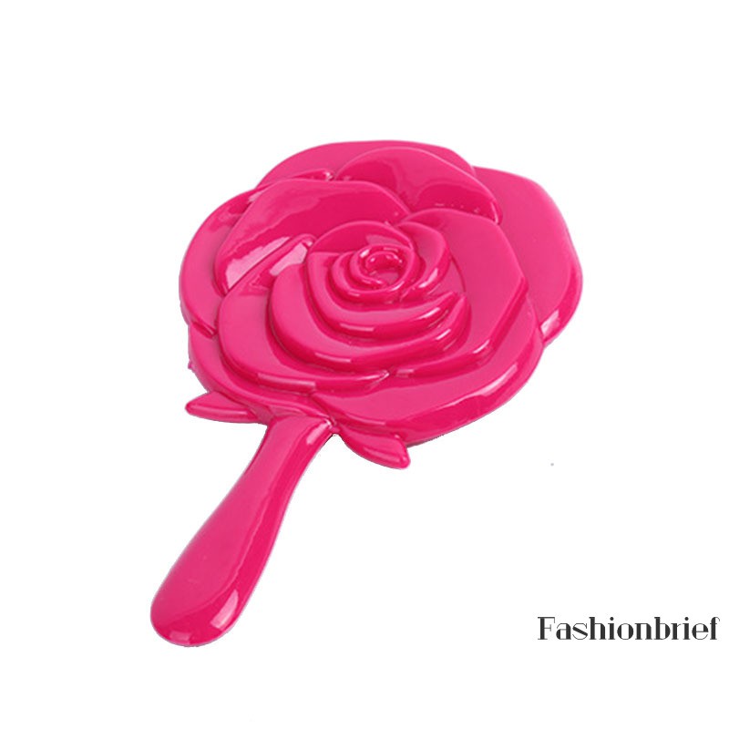 Gương trang điểm tròn cầm tay họa tiết hoa hồng kiểu dáng cổ điển cho nữ