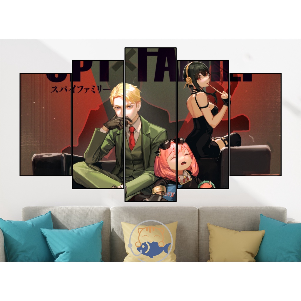 Tranh ghép 5 tấm dán tường trang trí phòng ngủ Room decor ANIME SPY x FAMILY - ANYA