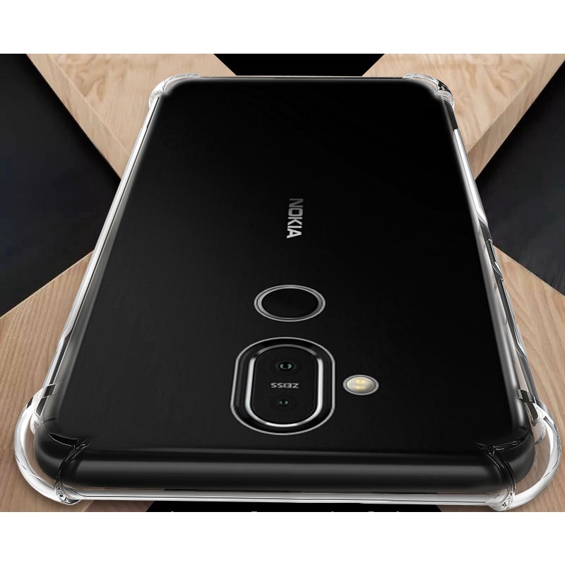 Ốp lưng Nokia 8.1 / Nokia X7 dẻo trong suốt lồi 4 góc chống sốc lâu ố vàng cao cấp siêu bền