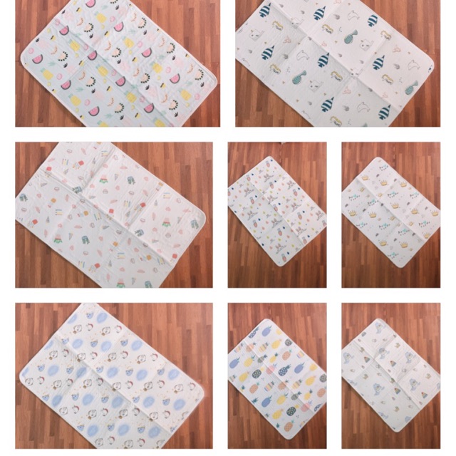 Lót chống thấm sợi tre 6 lớp cho trẻ sơ sinh loại 1 có hạt chống trượt (50x70cm)