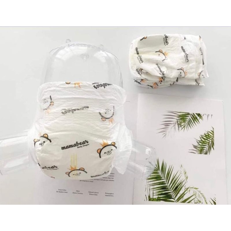 Tã dán bỉm Mamabear bông hữu cơ chống tràn an toàn cho trẻ sơ sinh S/M/50 miếng