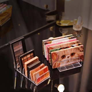 DIEAIYA Compact Makeup Palette Organizer Transparent 7-Section Divided Eyeshadow Tray Storage Rack BPA-Free Face Powder Bathroom Plastic Vanity Countertop Cosmetics Storage Eyeshadow Blush Holder/Multicolor