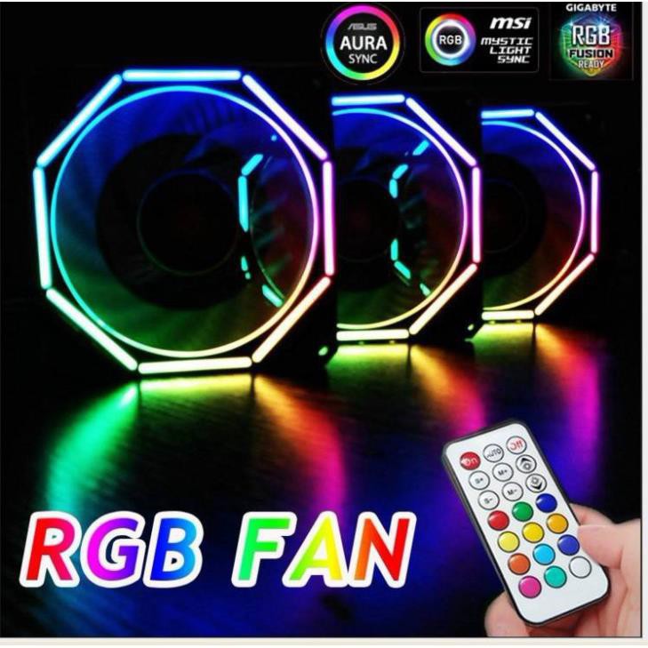 QUẠT CASE COOLMOON V8 LED RGB 12CM