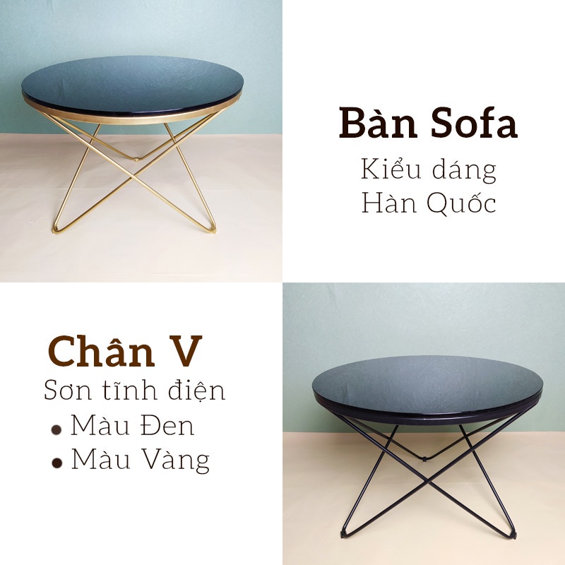 Bàn Sofa 3 chân chữ V khung sơn tĩnh điện