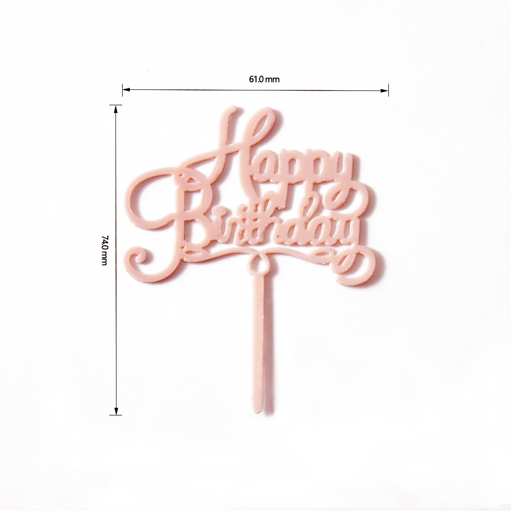 Set 10 topper cắm trang trí bánh kem sinh nhật có 4 màu sắc acrylic mini