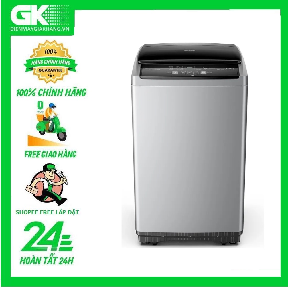 ES-Y75HV-S -- MIỄN PHÍ CÔNG LẮP ĐẶT ---Máy Giặt Sharp 7.5 Kg ES-Y75HV-S