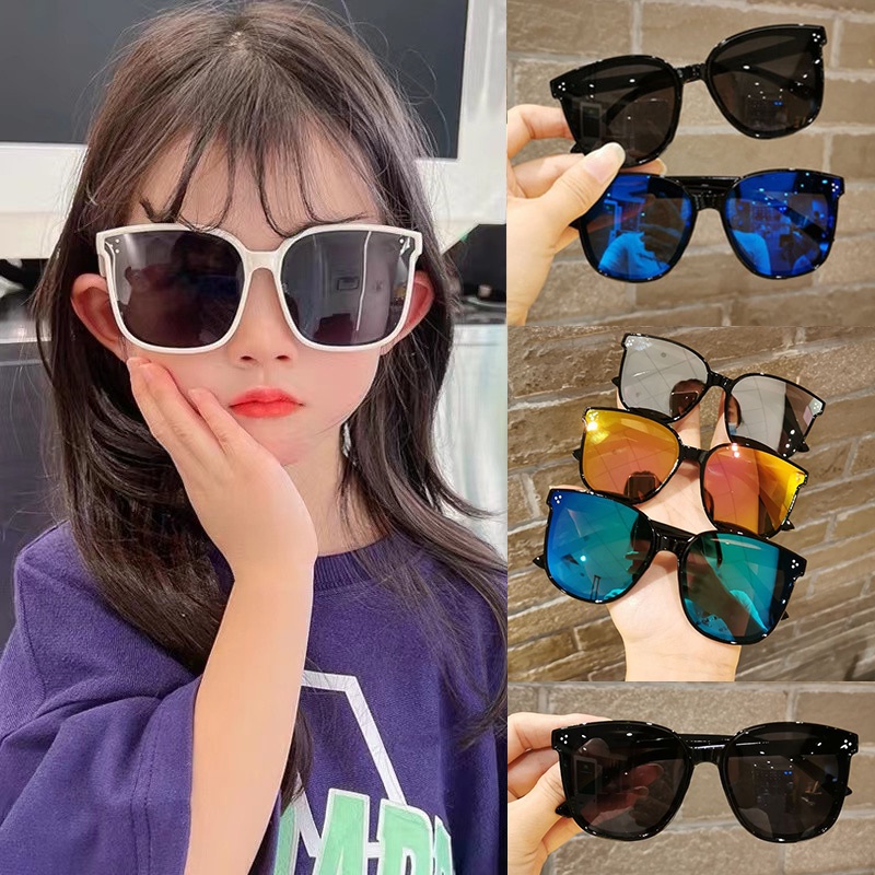 Kính Mát Tròng Gương Phản Quang Chống Tia UV400 Kiểu Dáng Cổ Điển Dễ Thương Cho Bé