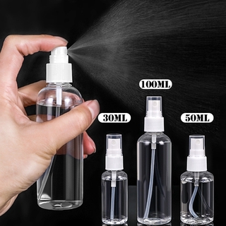 [Hàng mới về] Chai Xịt Rỗng Bằng Nhựa Trong Suốt Dùng Đựng Nước Hoa Dung Tích 30ml / 50ml / 100ml Tiện Dụng