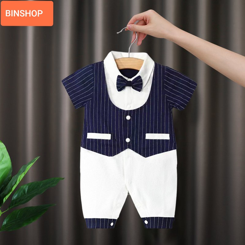 [Vải CAO CẤP] Body Công Tử Cộc Tay chất Cotton Mềm Mịn mẫu Body cho Bé Trai Bé Gái Dễ Thương từ 0 đến 12 tháng