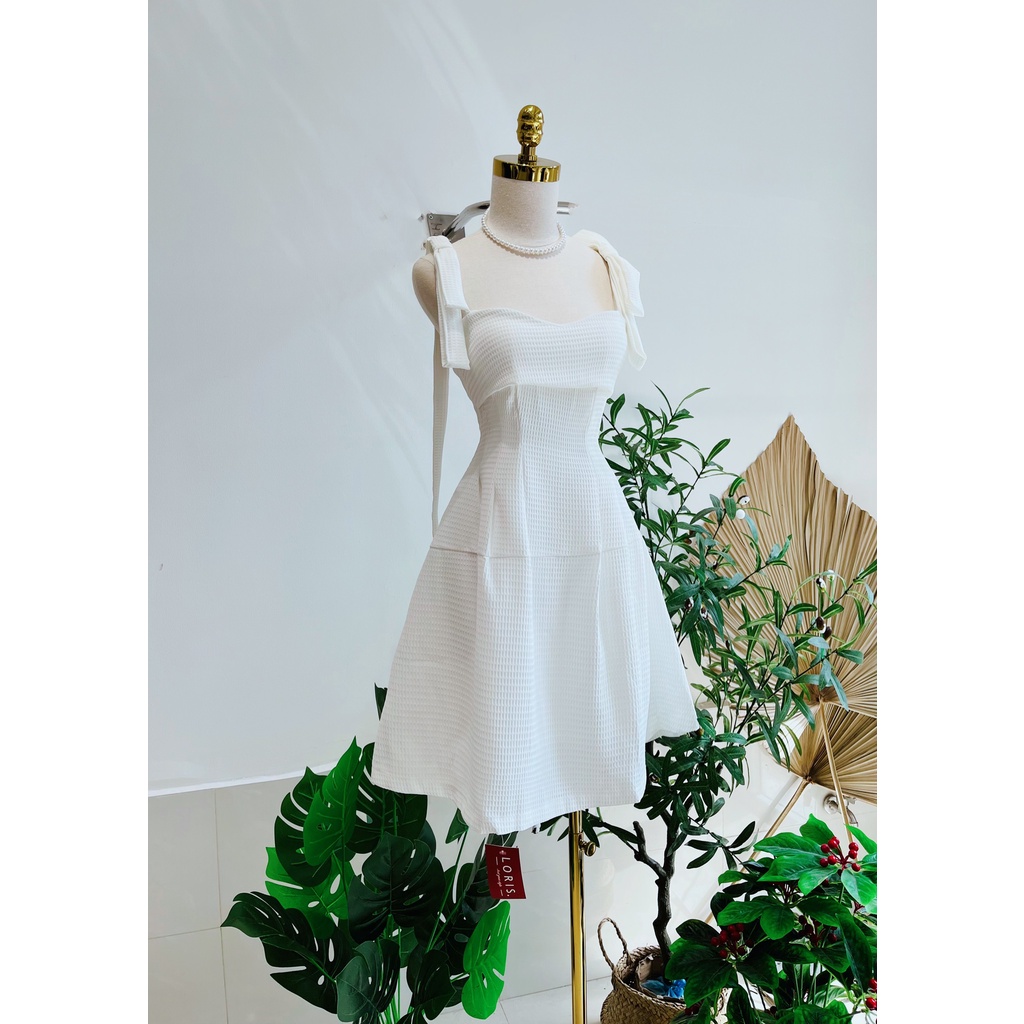 Ariko dress - đầm 2 dây nơ ngắn dáng xòe đi tiệc
