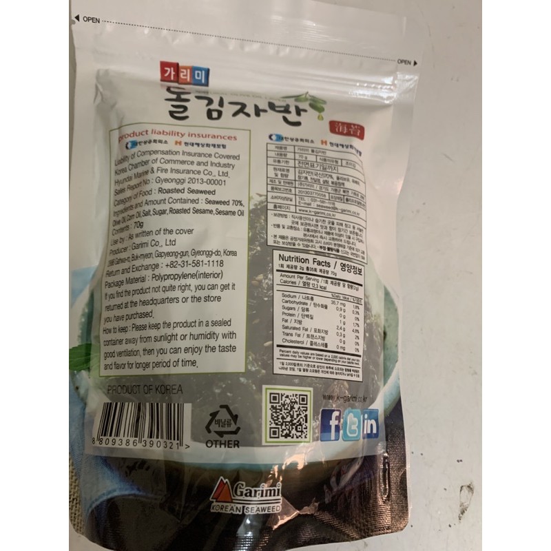 Rong biển  vụn trộn cơm 70 g Garimi
