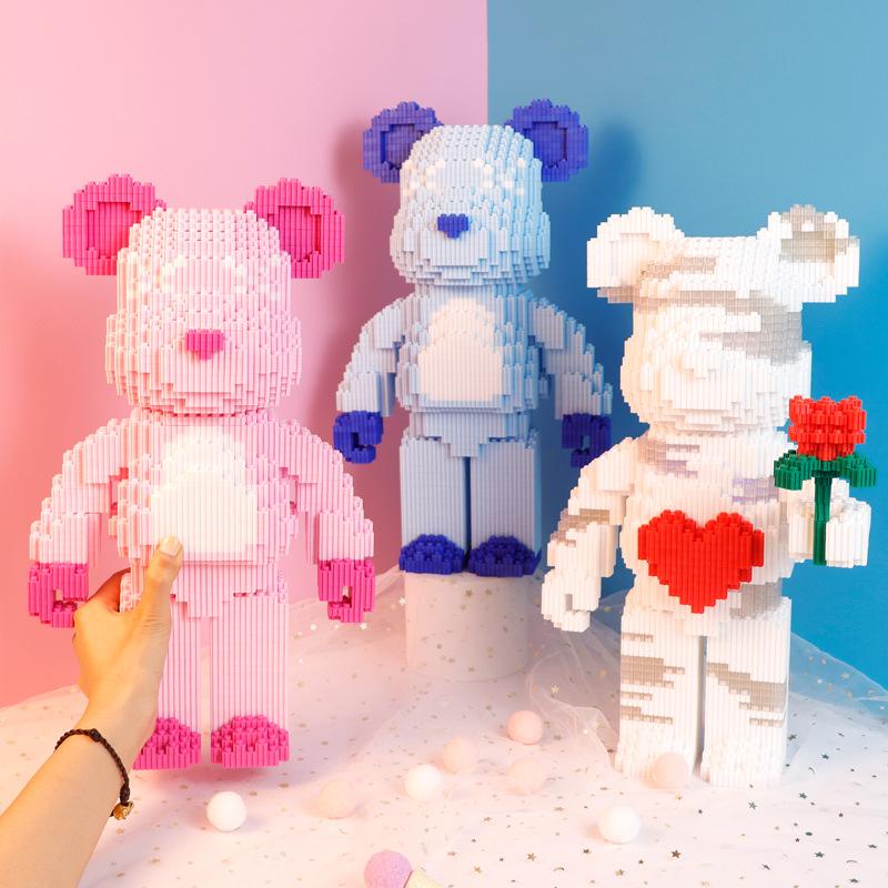 Mô hình lắp ráp đồ chơi xếp hình gấu bạo lực Bear brick size lớn 30-36cm nhiều mẫu