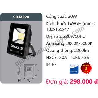 Đèn pha led 20w duhal sdjd020
