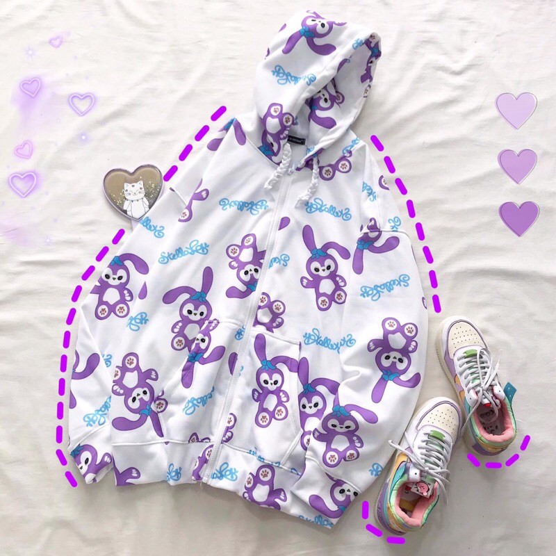Áo Hoodie Zip Thỏ Cute Ảnh Thật 100%