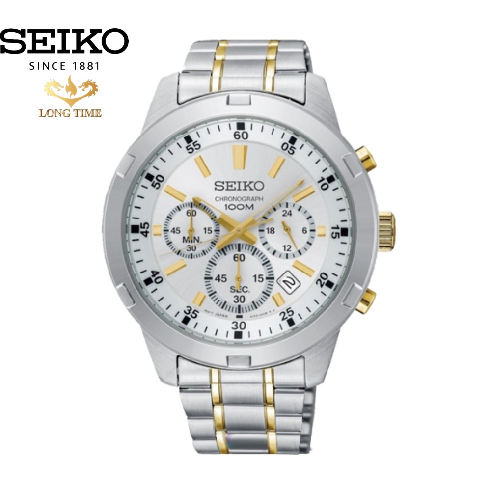 Đồng hồ Nam Seiko Chronograph SKS607P1 dây thép, Kính Hardlex Crystal (Kính Cứng) -chống nước - BẢO HÀNH 60 THÁNG