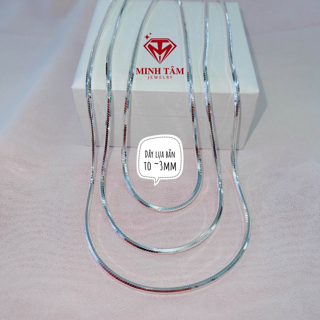 Dây chuyền lụa bạc 925 cho nam bản dây to ~2.8-3mm Minh Tâm Jewelry