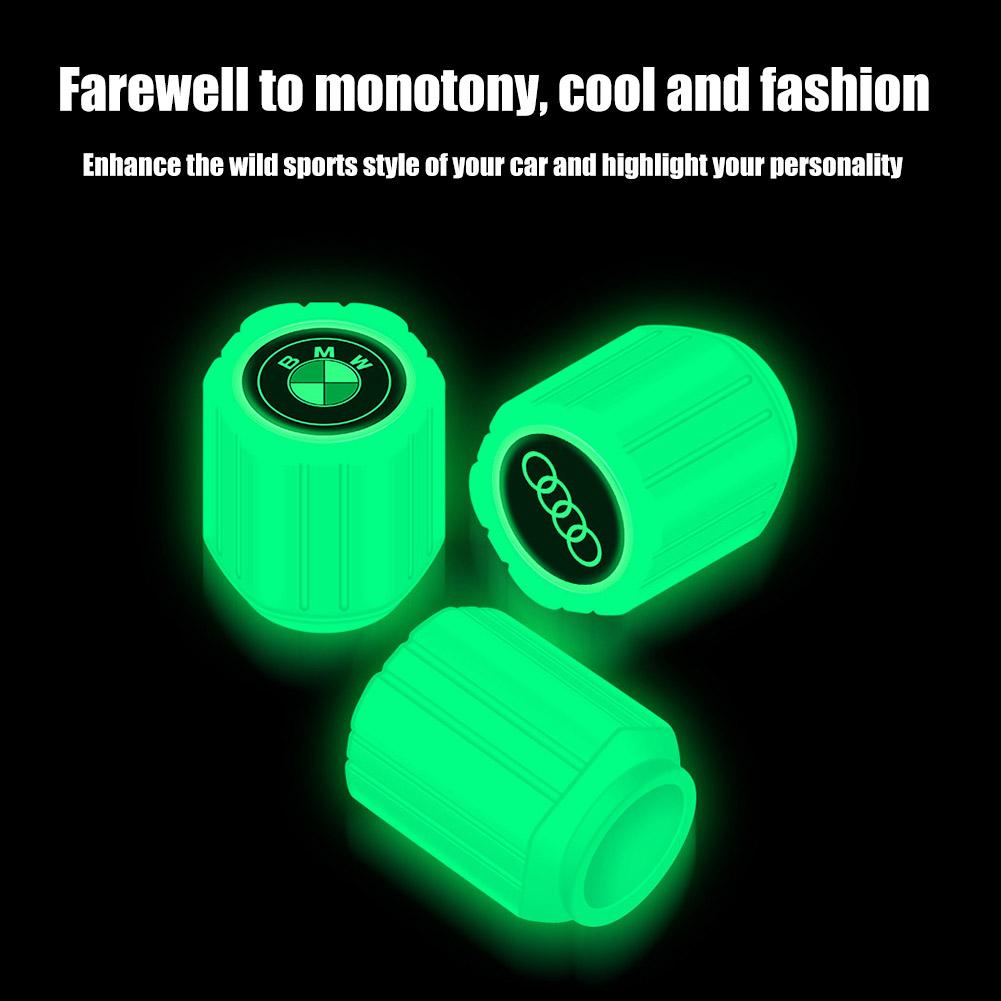 Set 4 Vỏ Bọc Van Bánh Xe Dạ Quang Độc Đáo