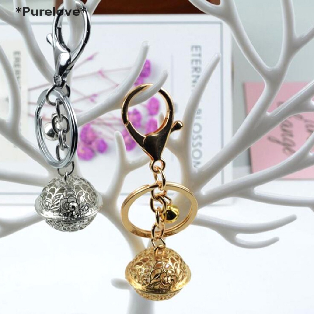 [Purelove] Móc Khóa Kim Loại Hình Chuông Rỗng Sáng Tạo DIY Làm Quà Tặng Trang Trí Túi Xách