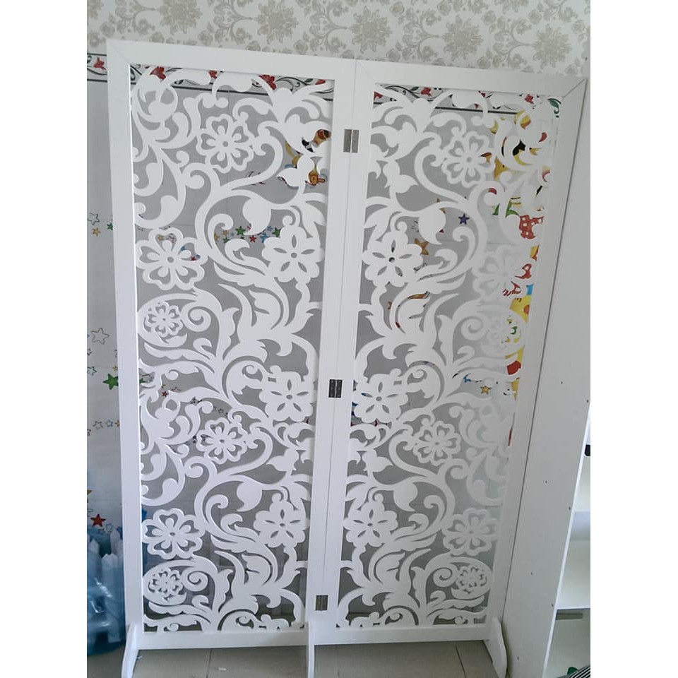 Bình phong vách ngăn chắn phòng hoa cúc hiện đại phòng khách IGA- IG487