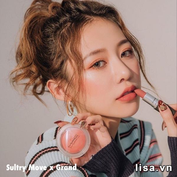 Son MAC Sultry Move 921 Màu Hồng Đào - Powder Kiss Lipstick, son MAC chính hãng date mới bao check code