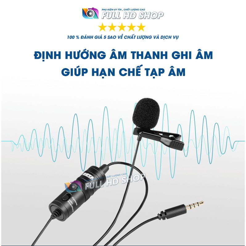 Micro ghi thu âm Boya M1 - Micro ghi âm cài áo chính hãng Boya - Full HD Shop