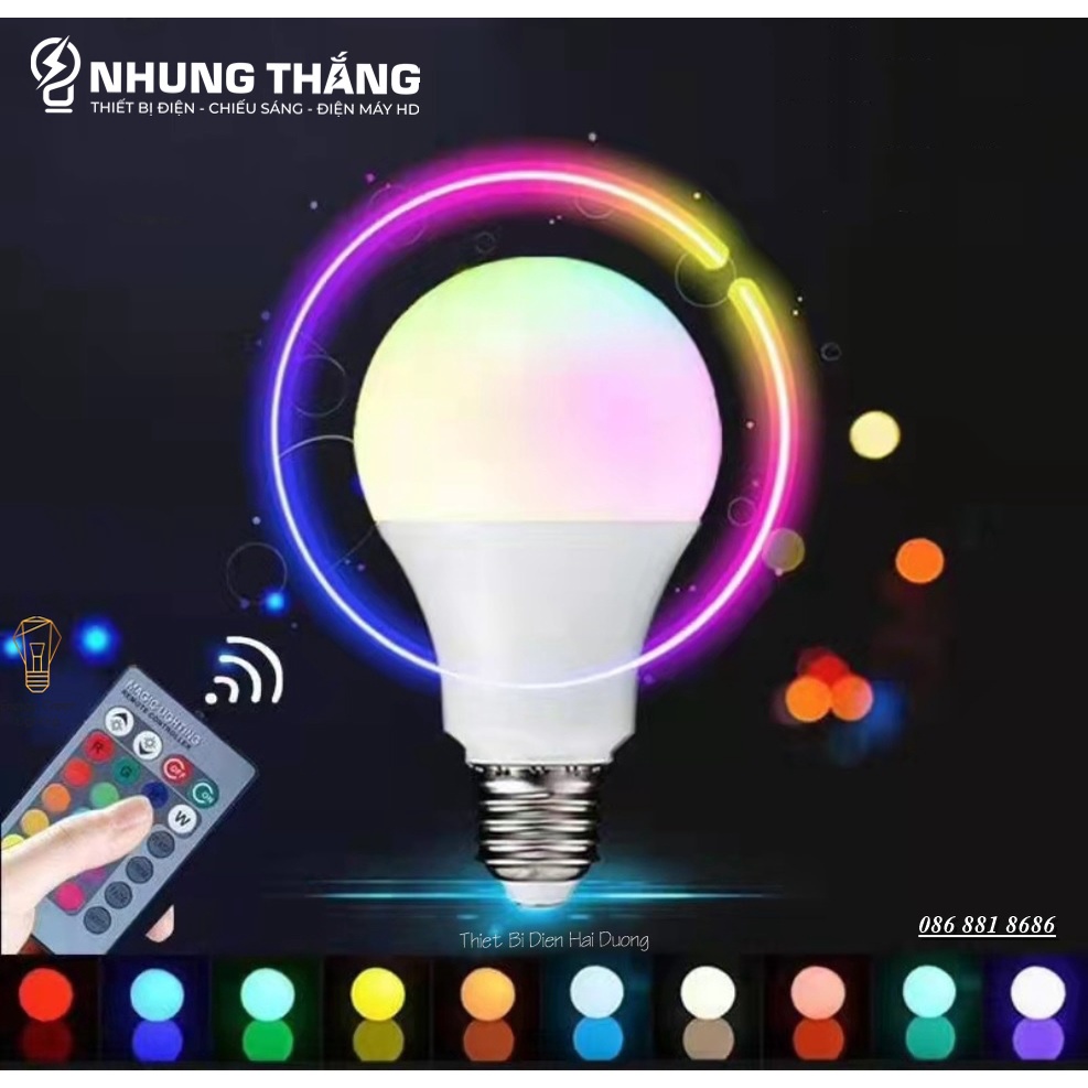 Đèn Led Tik Tok A60K Đổi Màu - 16 Triệu Màu Quay Tik Tok - Có Điều Khiển - Tăng Giảm Ánh Sáng - Đui E27