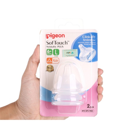 Núm ti silicone Pigeon siêu mềm plus Nhật Bản (L)