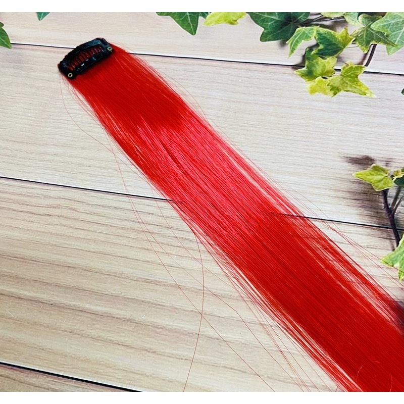 2 bộ Light tóc giả hoá trang cosplay kẹp bấm / Tóc phẩy light màu đỏ siêu đẹp