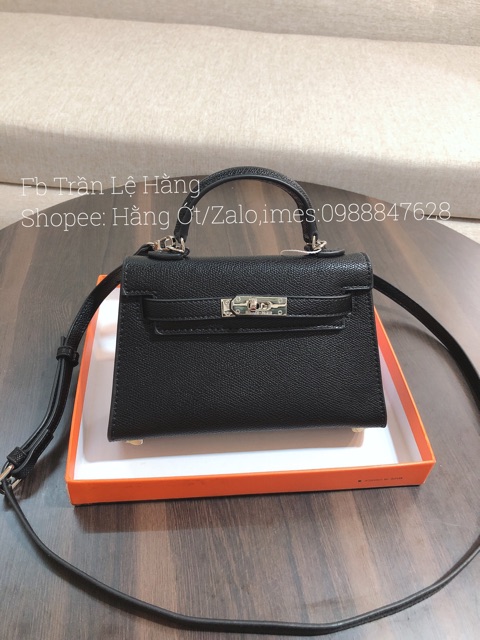 [KÈM HỘP] Túi Chữ HDa xước size mini 17cm tặg kèm khăn quấno