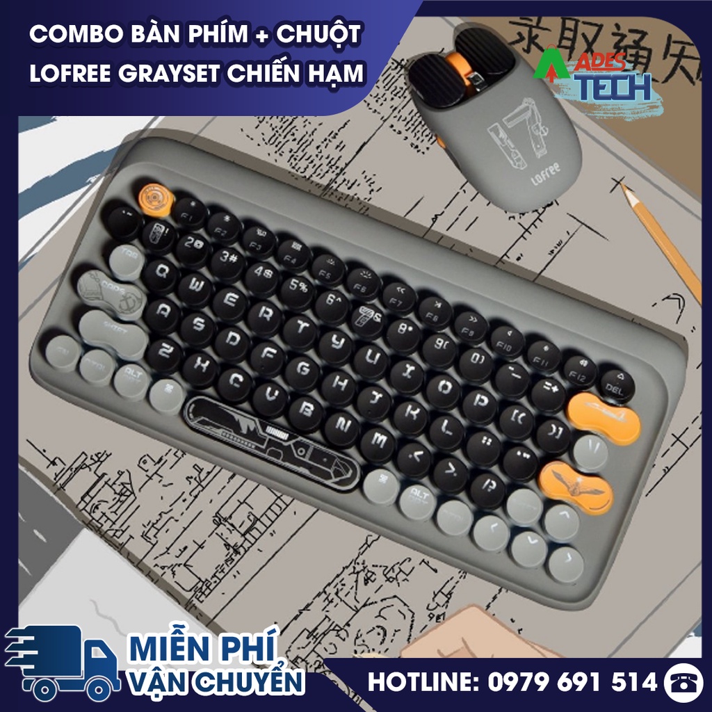 SET Lofree Combo Bàn phím + Chuột Lofree Grayset Chiến Hạm | Set Lofree Navy Hải Quân Không Dây Limited