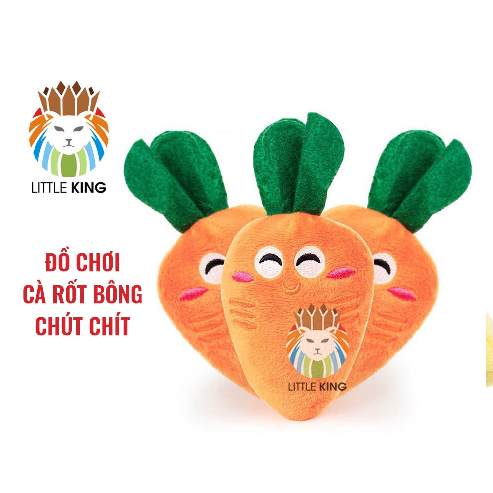 Đồ chơi cho chó mèo Cà rốt bông chút chít cho chó mèo gặm cắn giảm stress Little King pet shop