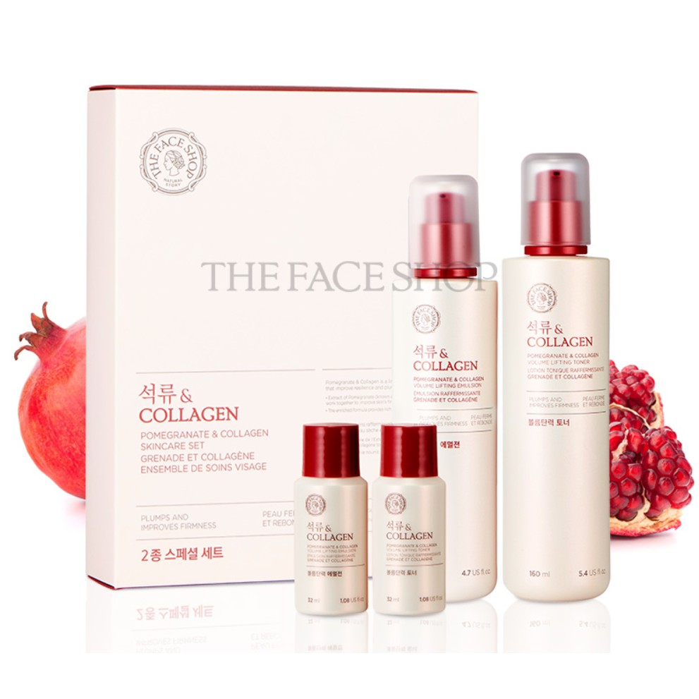Bộ Dưỡng Lựu Giúp Da Săn Mịn Pomegranate & Collagen Skincare Set