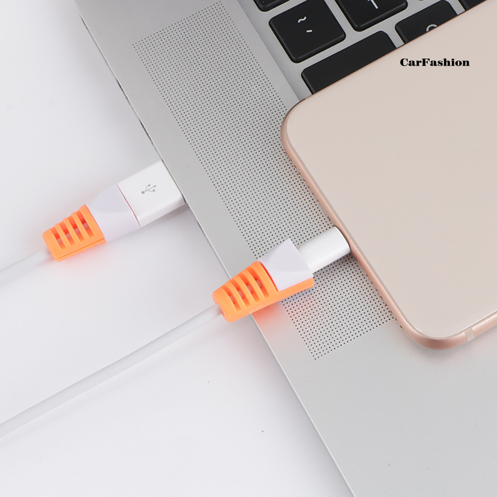 Set 2 Đầu Bọc Bảo Vệ Dây Cáp Sạc Bằng Silicon Chống Đứt Tiện Dụng Ốp