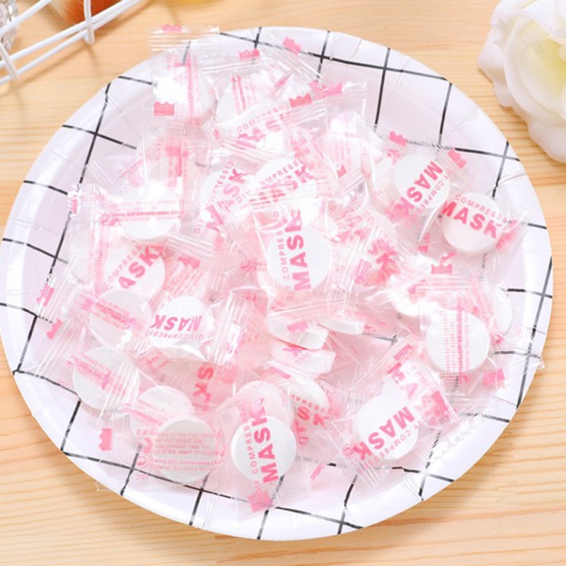 (Hàng Mới Về) Set 100 Mặt Nạ Giấy Nén Dùng Một Lần Chăm Sóc Da Diy