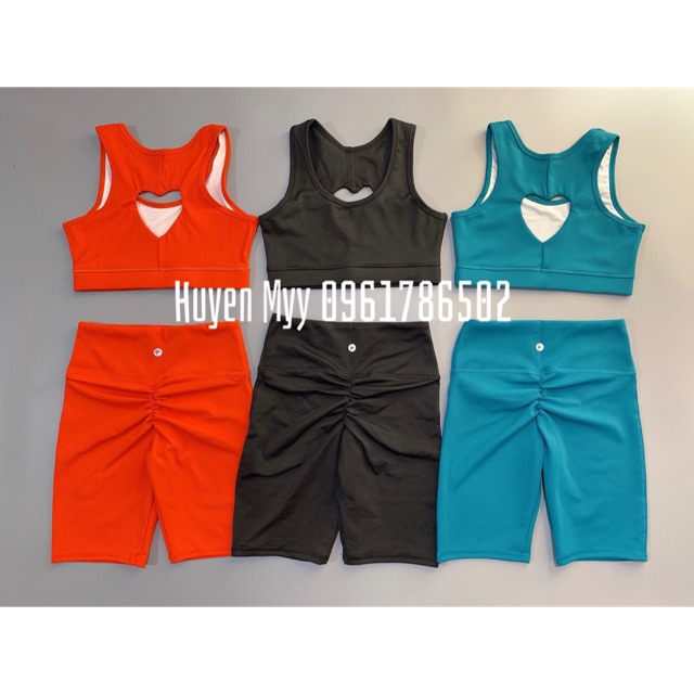 SET TẬP SHORTBIKE BRA TIM CHUẨN XINH