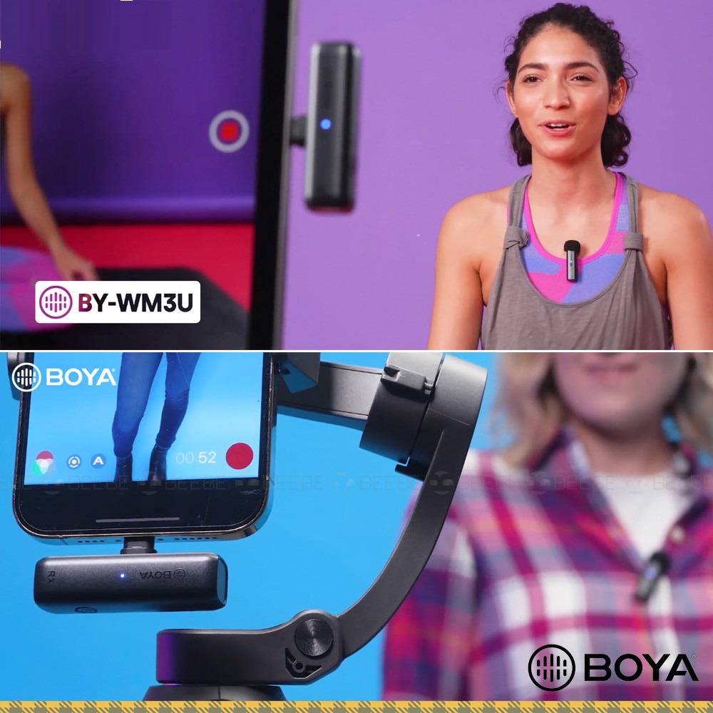 Boya BY-WM3D / BY-WM3U - Micro Không Dây True-Wireless Cho Các Thiết Bị IOS, Android Smartphone, Cameras (2.4 GHz)