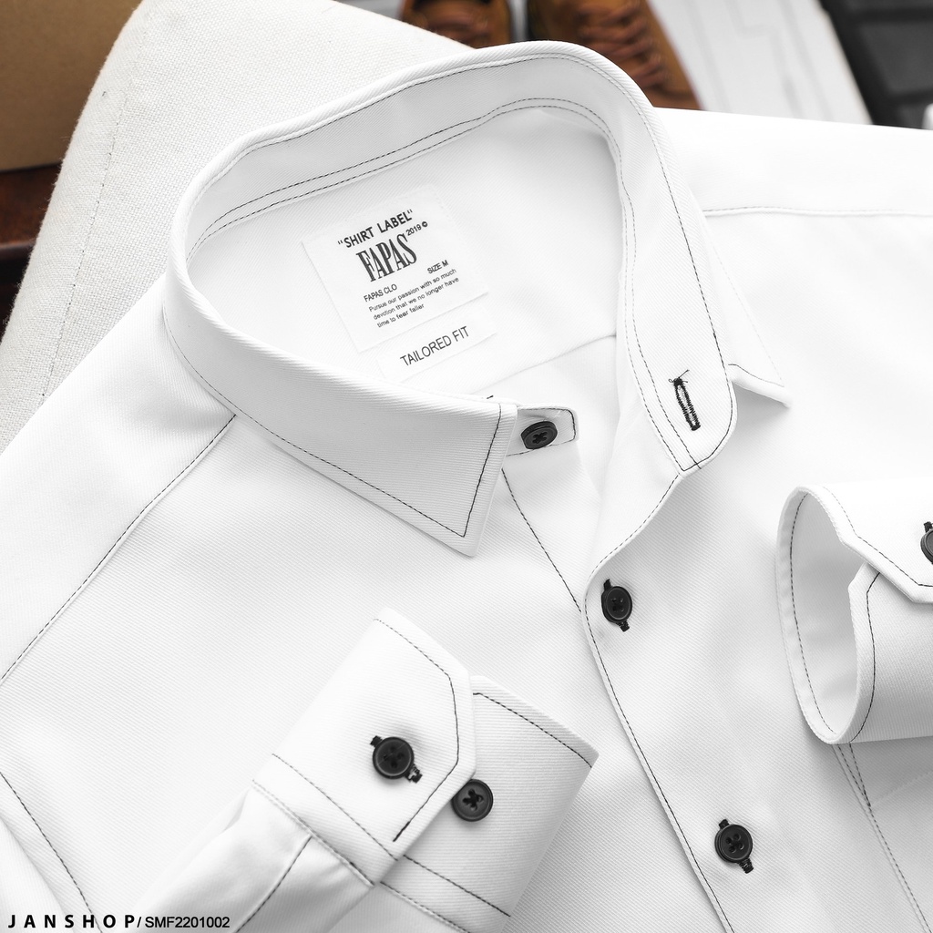 Áo Sơ Mi Tay Dài Với Thiết Kế Đường Chỉ Khác Màu Nổi Bật