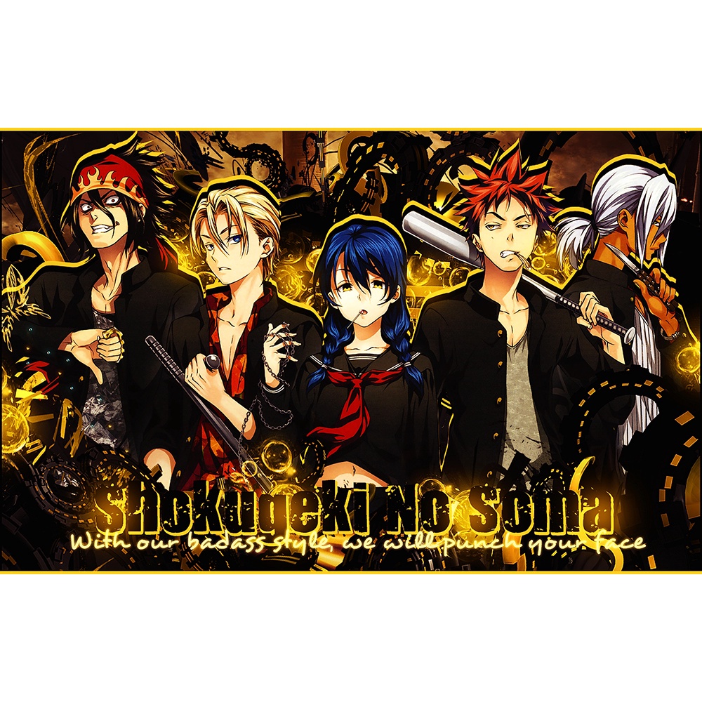 Poster A3 dán tường Anime, decal 30x42 trang trí có keo Food Wars Shokugeki no Soma Wallpapers 1