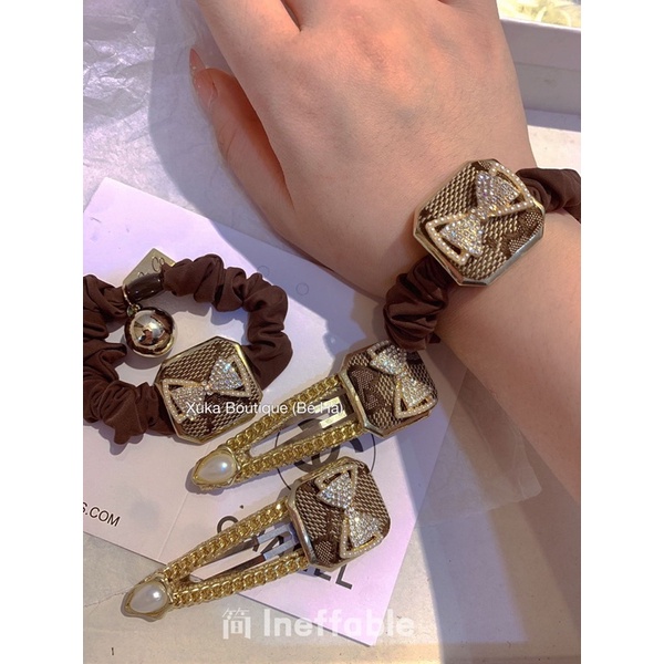 Dây Buộc Tóc Nữ - Kẹp Tóc Nữ Gắn Nơ Đính Đá Thương Hiệu Cao Cấp - Bờm Tóc, Xược Cài Tóc Họa Tiết xinh xắn