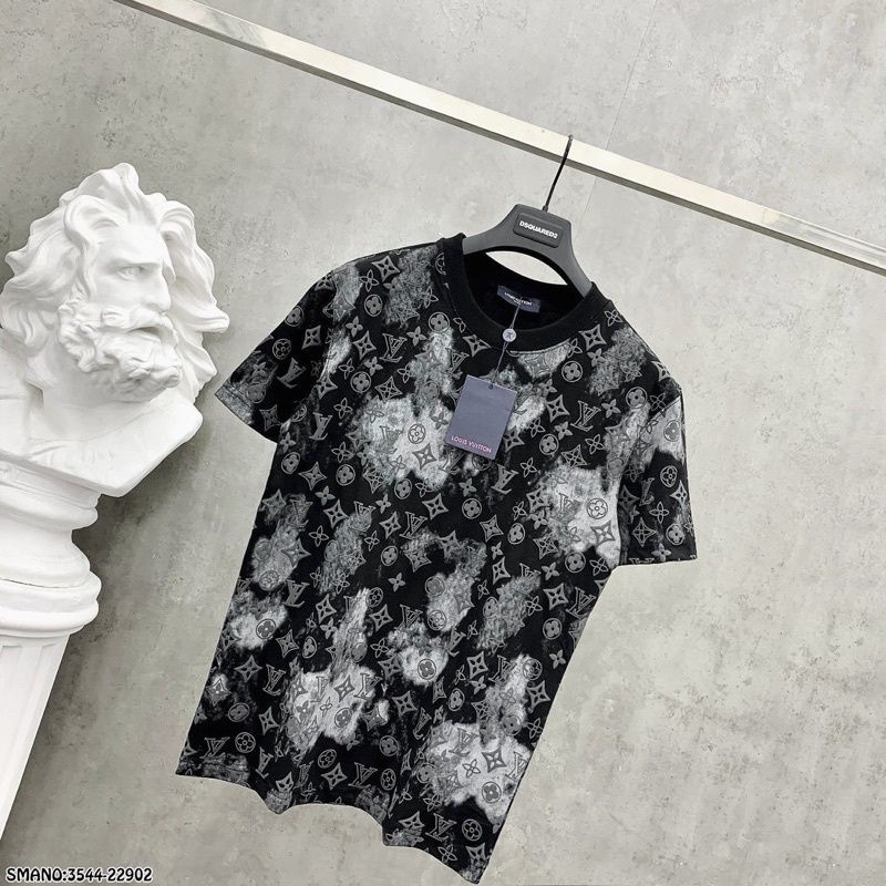 Áo Thun Loang Lv Chất Cotton Mát Mẻ Nam Nữ - Áo Phông Lv Dáng Rộng Nam Nữ