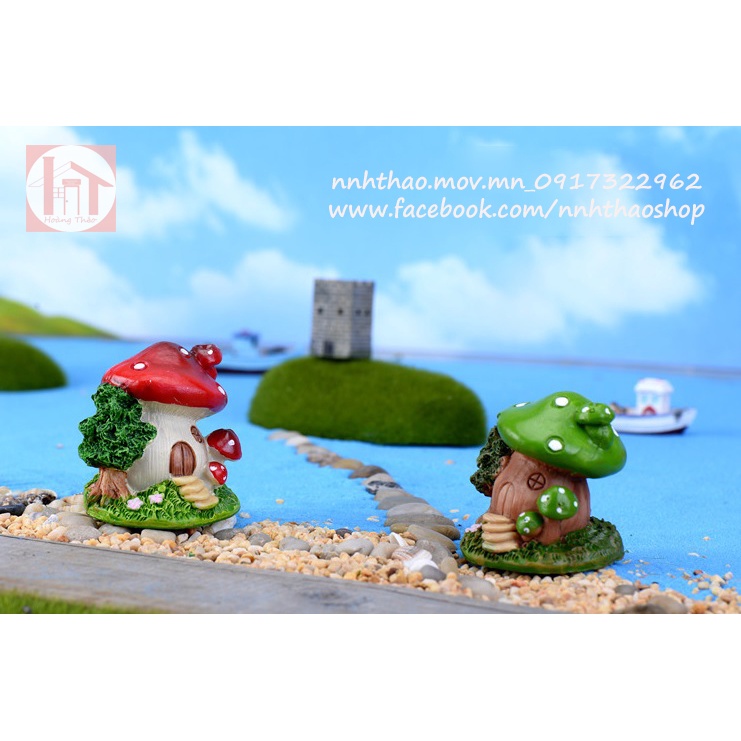 Tiểu cảnh trang trí mô hình_Nhà nấm